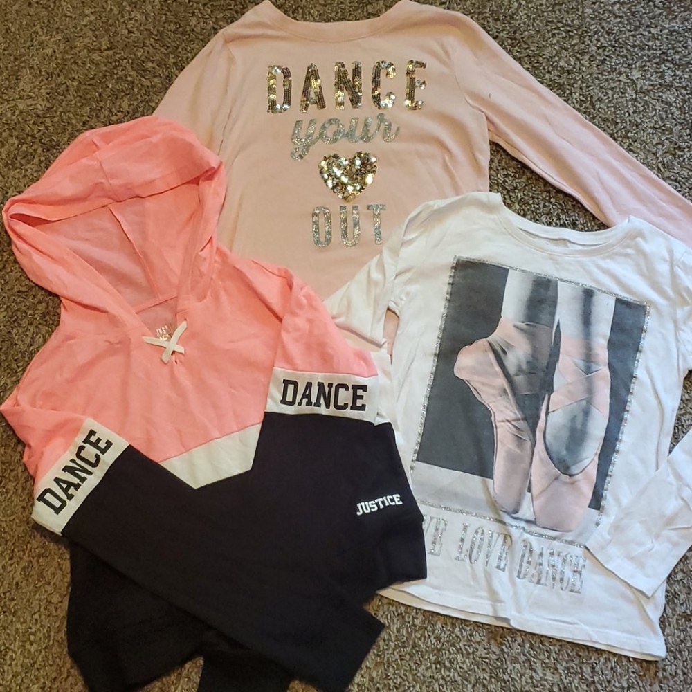 Girls lot of 3 dance long sleeve shirts